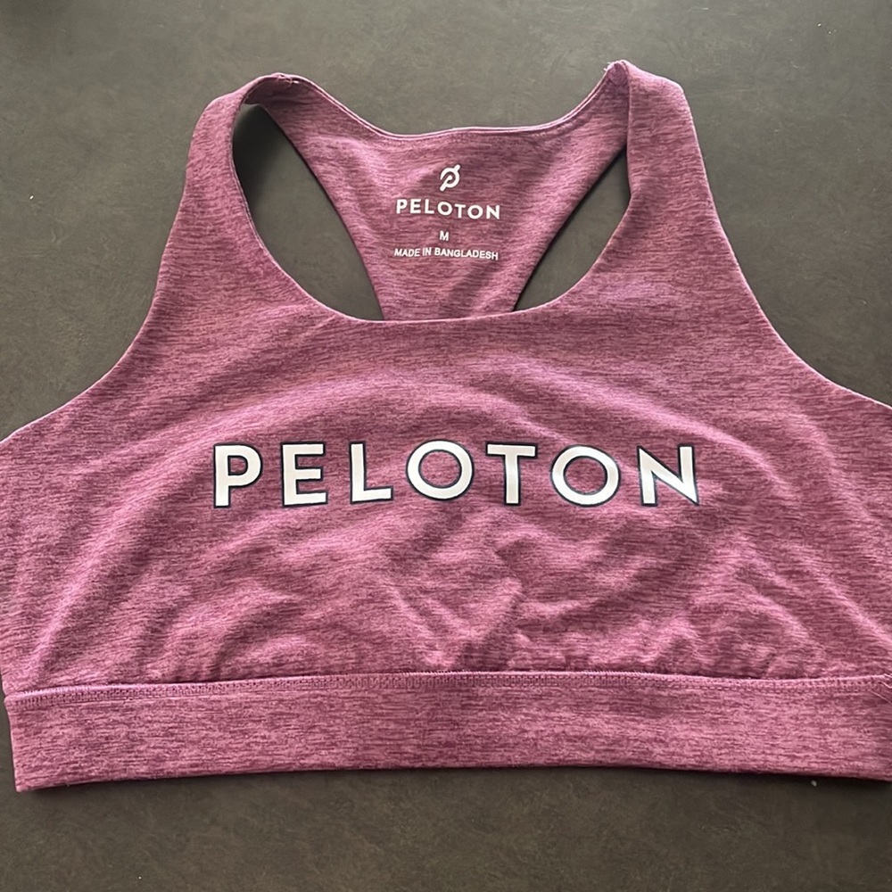 Peloton Womens Purple Heather Strappy Sports Bra Size Medium